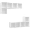vidaXL 4 Piece TV Cabinet Set White Engineered Wood