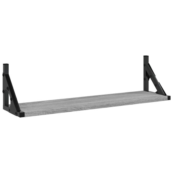 vidaXL Wall Shelves 2 pcs Grey Sonoma 60x15x15.5 cm
