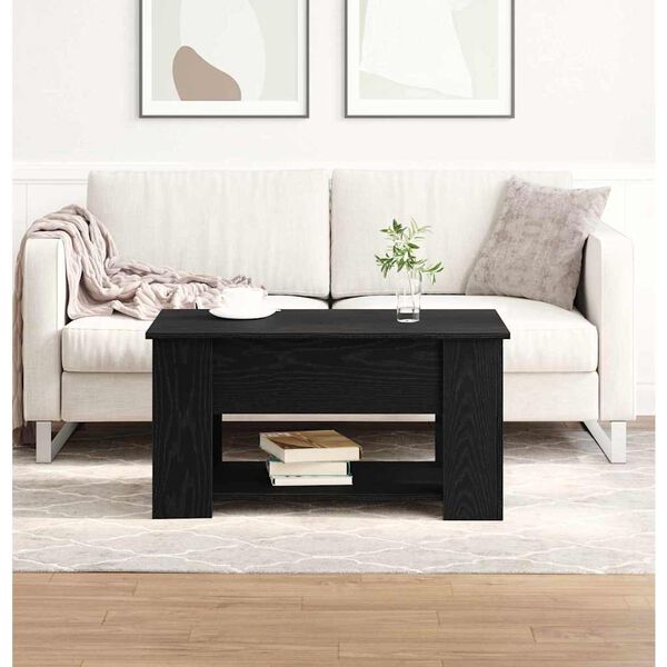 vidaXL Coffee Table Black Oak 79 x 49 x 41 cm Engineered Wood