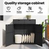 vidaXL Garden Storage Cabinet Black 105x55x113 cm Poly Rattan