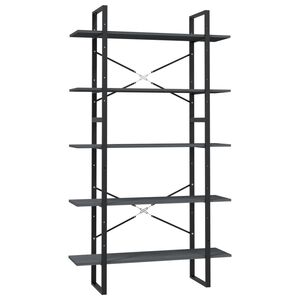 vidaXL 5-Tier Book Cabinet Grey 100x30x175 cm Pinewood