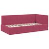 vidaXL Corner Bed Frame with Headboard Wine Red 100 cm x 200 cm Velvet