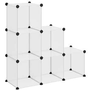 vidaXL Storage Cube Organiser with 6 Cubes Transparent PP