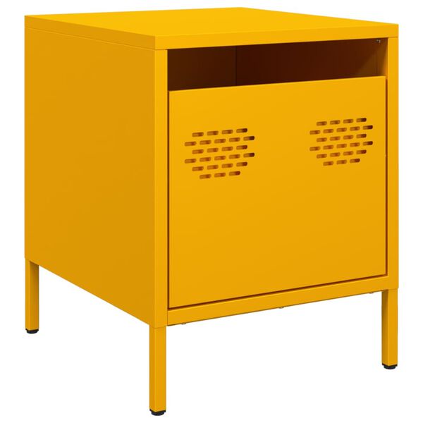 vidaXL Bedside Cabinet&nbsp;Mustard Yellow 35x39x43.5 cm Steel