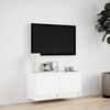 vidaXL TV Wall Cabinet with LED Lights White 80x31x35 cm