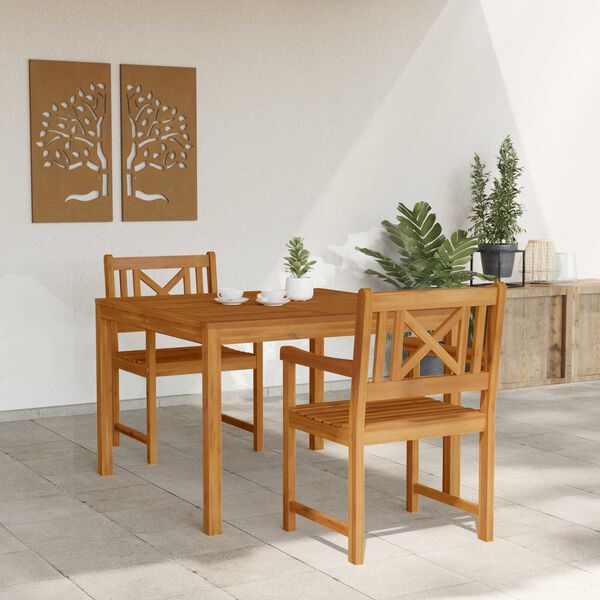 vidaXL Garden Dining Set 3 pcs Brown Solid Acacia wood