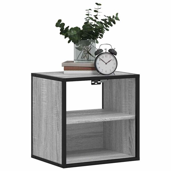 vidaXL Wall-mounted Bedside Cabinet Grey Sonoma 40x31x39.5 cm