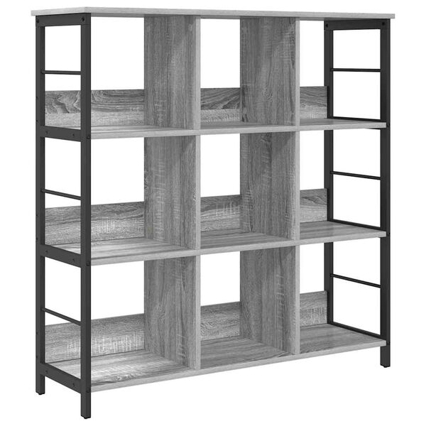vidaXL Bookshelf Grey Sonoma 102 x 32 x 104.5 cm Engineered Wood