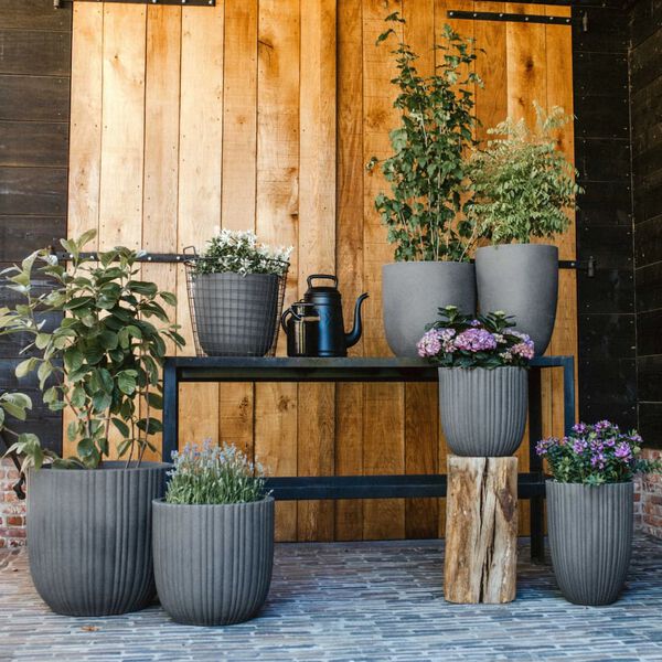 Capi Egg Planter "Urban Tube" 54x52 cm Dark Grey