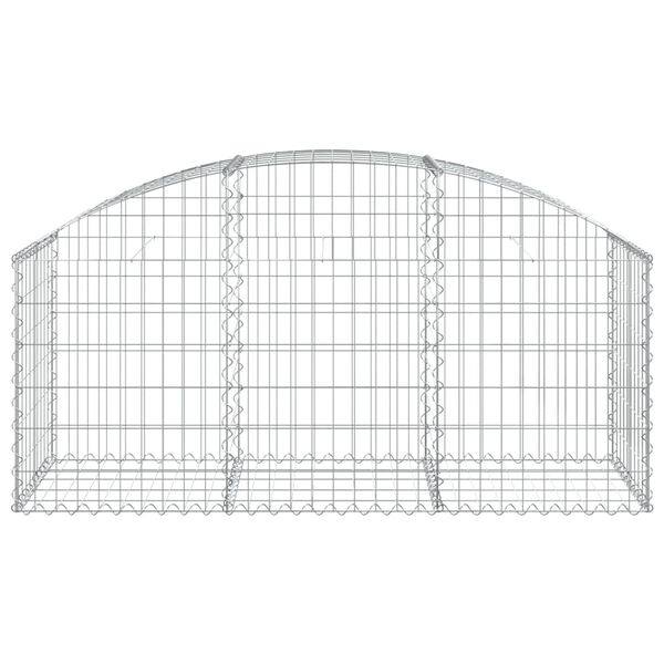 vidaXL Arched Gabion Basket 150x50x60/80 cm Galvanised Iron