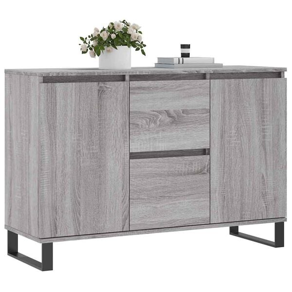 vidaXL Sideboard Grey Sonoma 101.5x35x70 cm Engineered Wood