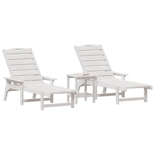 vidaXL Garden Lounge Furniture 3 pcs White 38 x 38 x 46cm Polyethylene