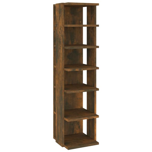 vidaXL Shoe Rack Smoked Oak 27.5x27x102 cm Engineered Wood