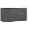 vidaXL Bathroom Furniture Set High Gloss Grey Engineered Wood