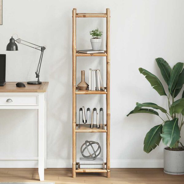 vidaXL 5-Tier Square Bamboo Shelf