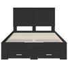 vidaXL Bed Frame with Headboard Black 120 x 190 cm Engineered Wood