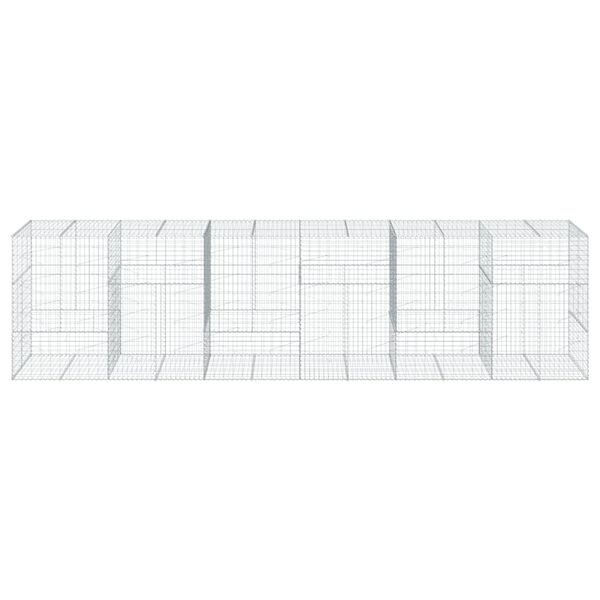 vidaXL Gabion Basket with Cover 600x100x150 cm Galvanised Iron