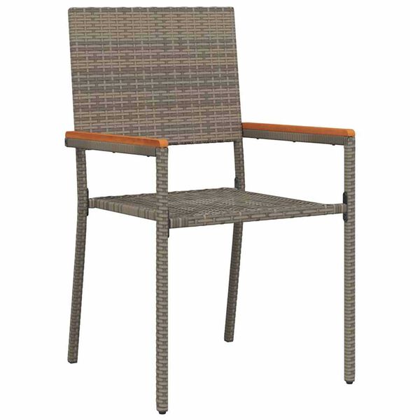 vidaXL Garden Stacking Chairs 4 pcs Grey and Brown