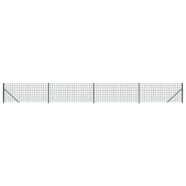 vidaXL Wire Mesh Fence with Flange Green 1x10 m