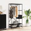 vidaXL Clothes Rack with Shelves Black Engineered Wood