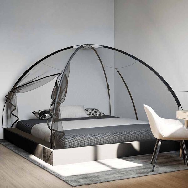 vidaXL Mosquito Net Mongolia with Doors 220 Mesh&nbsp;Black&nbsp;200x200x135 cm