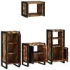 vidaXL Bathroom Furniture Set with Drawer 4 pcs Solid Reclaim Wood