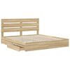 vidaXL Storage Bed with Drawer Sonoma Oak 180 x 200 cm Engineered Wood