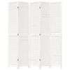 vidaXL Room Divider&nbsp;5 Panels White Solid Wood Paulownia