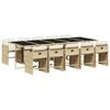 vidaXL 11 Piece Garden Dining Set with Cushions Beige Poly Rattan