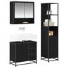 vidaXL Bathroom Furniture Set 3 pcs Black Oak Engineered Wood