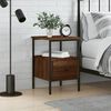 vidaXL Bedside Cabinet Brown Oak 34x36x50 cm Engineered Wood