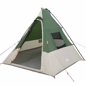 vidaXL Tipi Tent with Roof Green 383 x 338 x 217 cm Taffeta