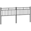 vidaXL Metal Replace Headboard Black 200 cm