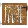 vidaXL Garden Gate 85x75 cm Corten Steel Bamboo Design
