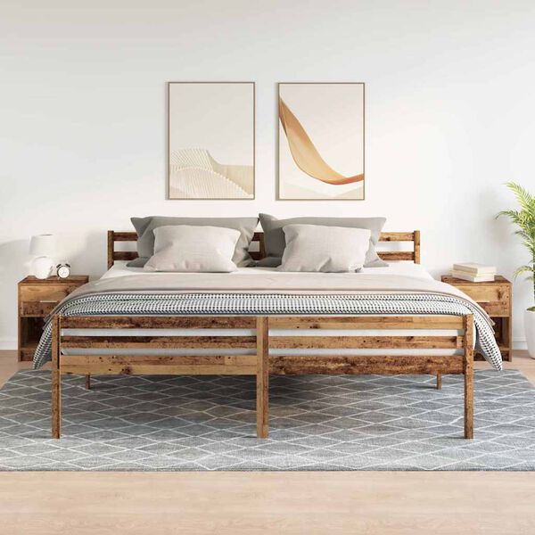 vidaXL Bedside Cabinets 2 pcs with Drawer Old Wood 40x34x50 cm