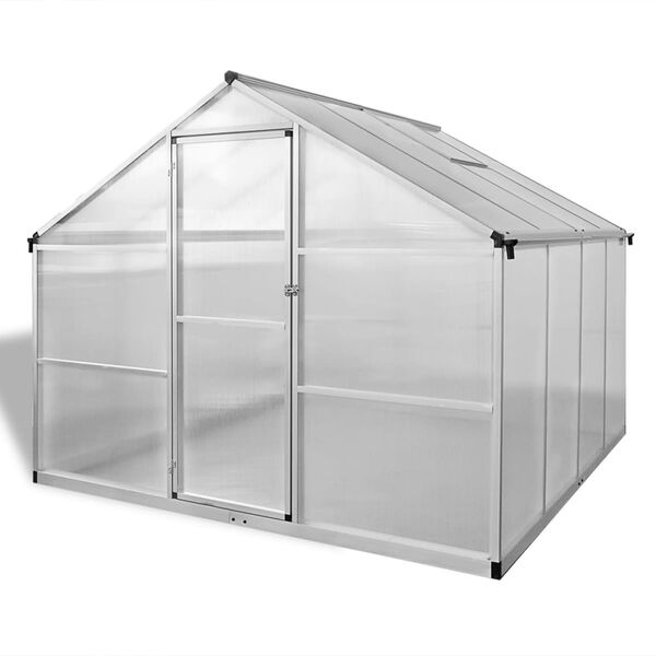 vidaXL Reinforced Aluminium Greenhouse with Base Frame 6.05 m&sup2;