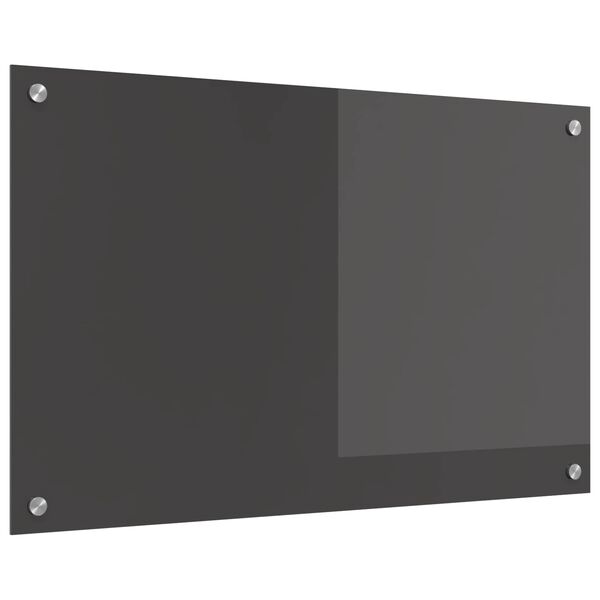 vidaXL Kitchen Backsplash Dark grey 80 x 50 x 0.6 cm Tempered Glass