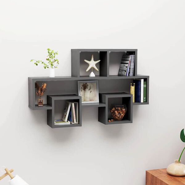 vidaXL Car-shaped Wall Shelf Grey 82x15x51 cm Engineered Wood