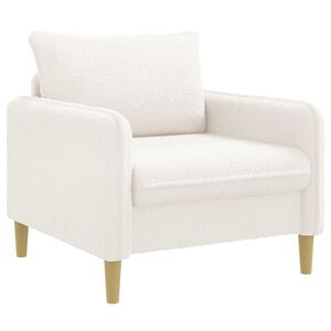 vidaXL XL Armchair White Boucl&eacute;