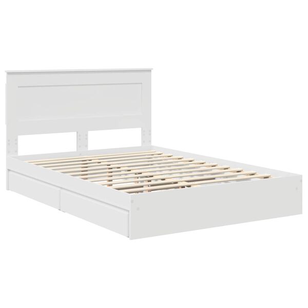vidaXL Storage Bed with Headboard White 150 x 200 cm Engineered Wood