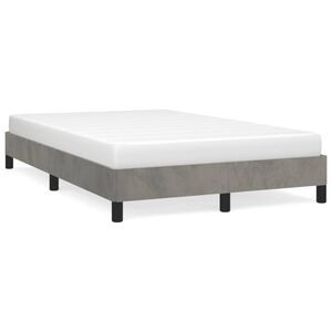 vidaXL Bed Frame without Mattress Light Grey 120x190 cm Small Double Velvet