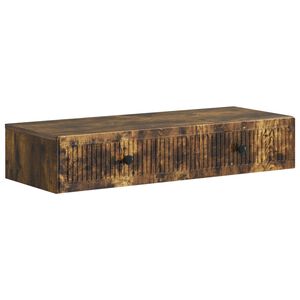 vidaXL Wall-Mounted Side Table Smoked Oak 87.5 x 34.5 x 17 cm
