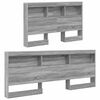vidaXL Storage Headboard with Shelf Grey Sonoma 120 cm Engineered Wood