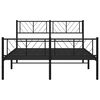vidaXL Metal Bed Frame without Mattress with Footboard Black 140x190cm