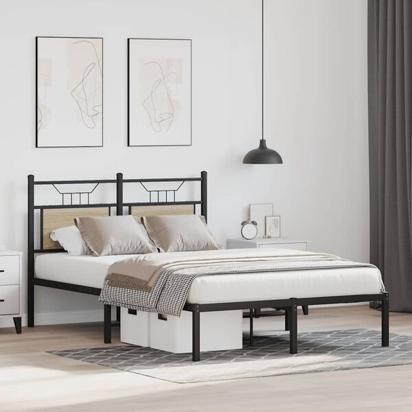 vidaXL Bed Frame without Mattress Sonoma Oak 120x200 cm Engineered Wood