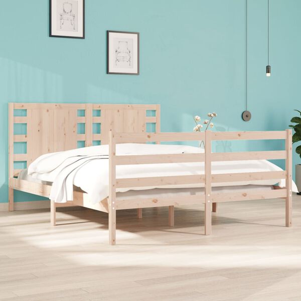 vidaXL Bed Frame without Mattress 120x190 cm Small Double Solid Wood Pine
