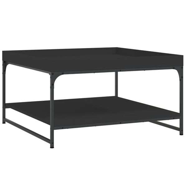 vidaXL Coffee Table Black 80x80x45 cm Engineered Wood and Iron