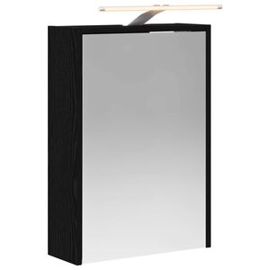 vidaXL Bathroom Mirror Cabinet with Shelf Black Oak 43 x 16 x 62.5 cm
