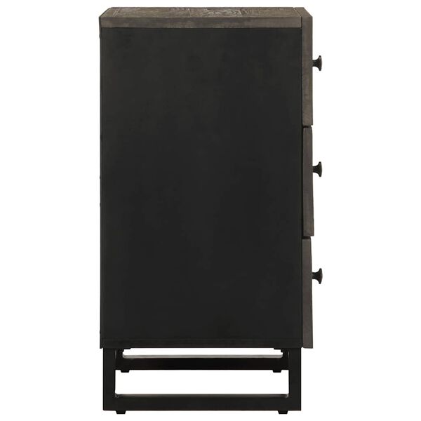vidaXL Bedside Cabinet Black 50x33x62 cm Solid Wood Mango