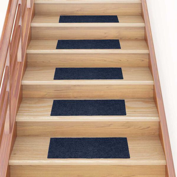 vidaXL Stair Mats Self-adhesive 15 pcs 60x25 cm Navy Rectangular